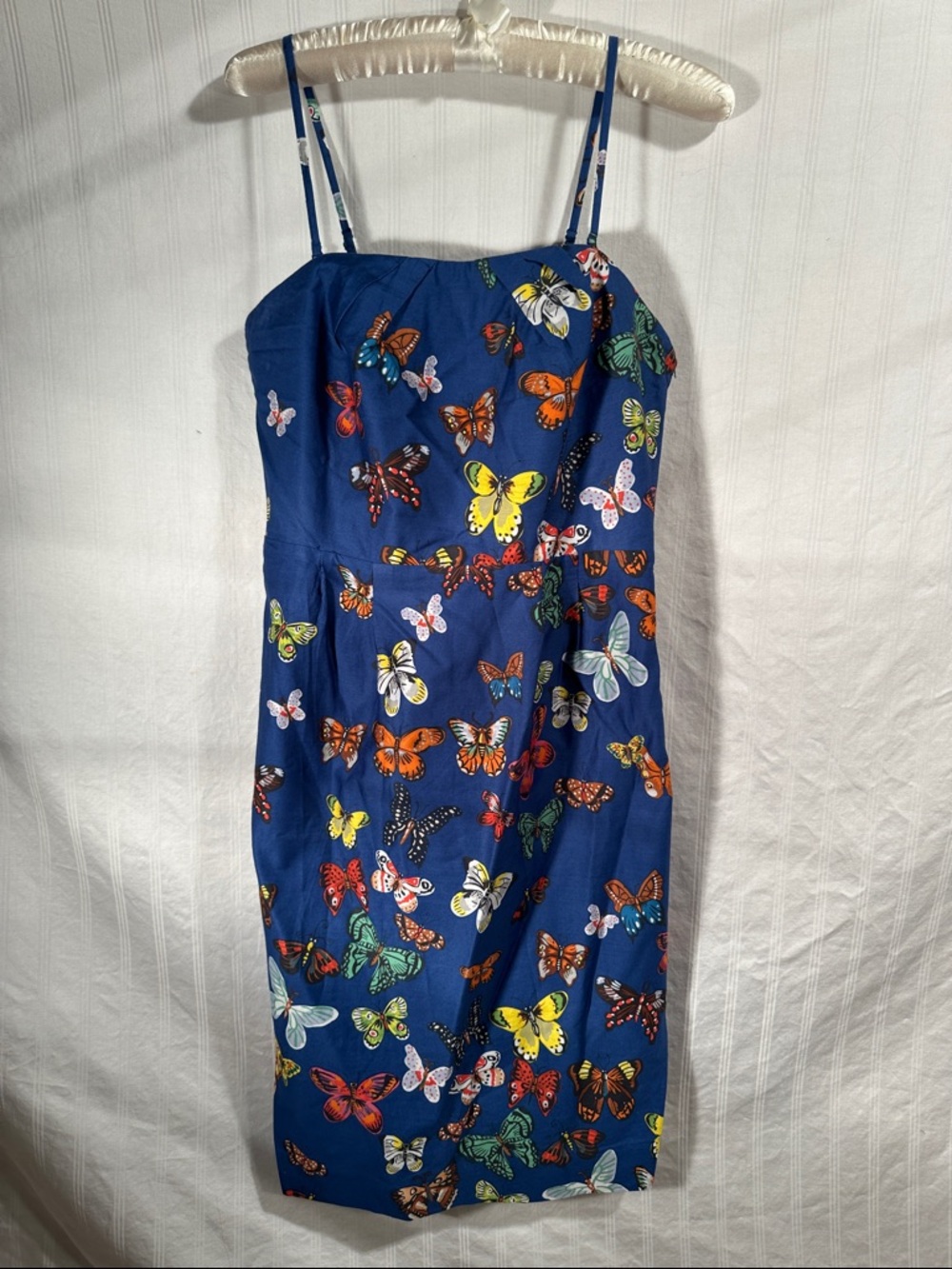 Nathalie du Pasquier Blue Butterfly Print Midi Dress